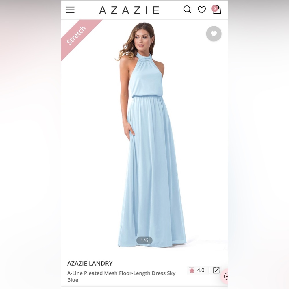 Azazie Landry Halter Bridesmaid Dress - Sky Blue